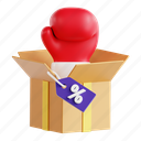 discount, price reduction, savings, boxing day, 3d icon, 3d illustration, 3d render 
