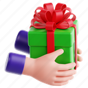 gift, giving, gift giving, presents exchange, generosity, boxing day, 3d icon, 3d illustration, 3d render 