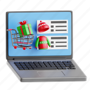 online, shopping, online shopping, e-commerce, virtual retail, boxing day, 3d icon, 3d illustration, 3d render 