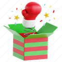 surprise, unexpected gift, pleasant shock, boxing day, 3d icon, 3d illustration, 3d render 
