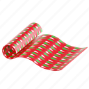 wrapping, paper, wrapping paper, gift wrap, festive packaging, boxing day, 3d icon, 3d illustration, 3d render 