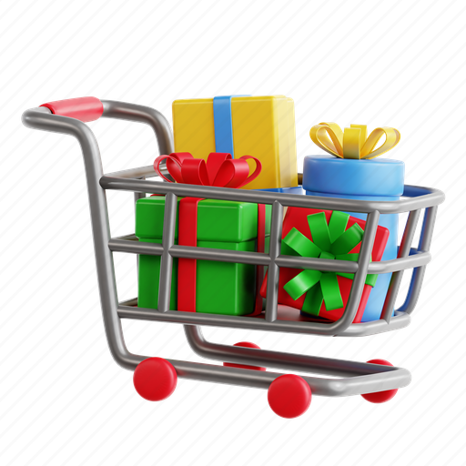 Shopping, cart, shopping cart, online cart, retail purchases, boxing day, 3d icon 3D illustration - Download on Iconfinder