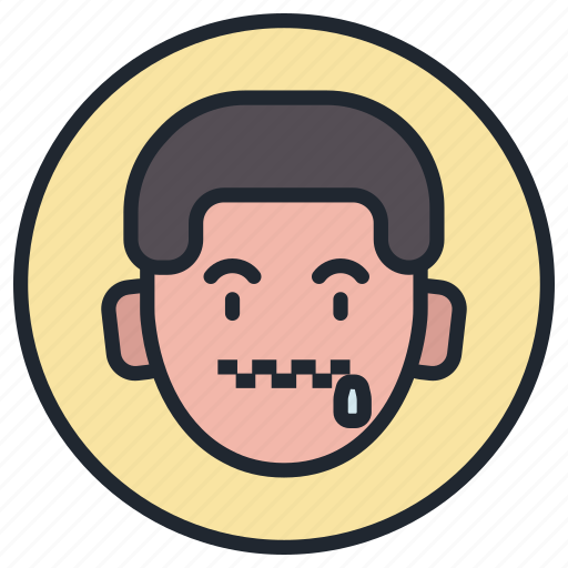 Boy, emoji, face, emoticon, zipped, zip, mouth icon - Download on Iconfinder