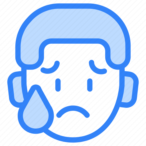 Boy, emoji, face, sweat, sweating, fear, afraid icon - Download on Iconfinder