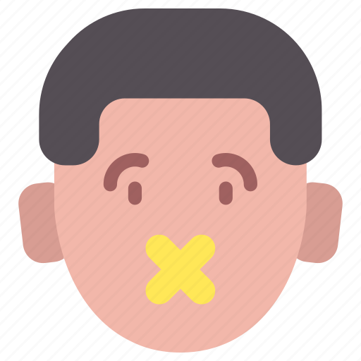 Boy, emoji, face, emoticon, silent, quiet, shut icon - Download on Iconfinder