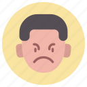 boy, emoji, smiley, face, emoticon, angry, anger, furious