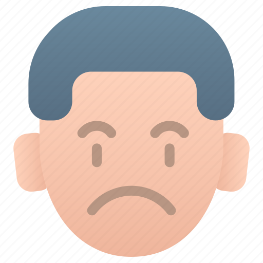 Boy, emoji, smiley, face, emoticon, unhappy, sad icon - Download on Iconfinder