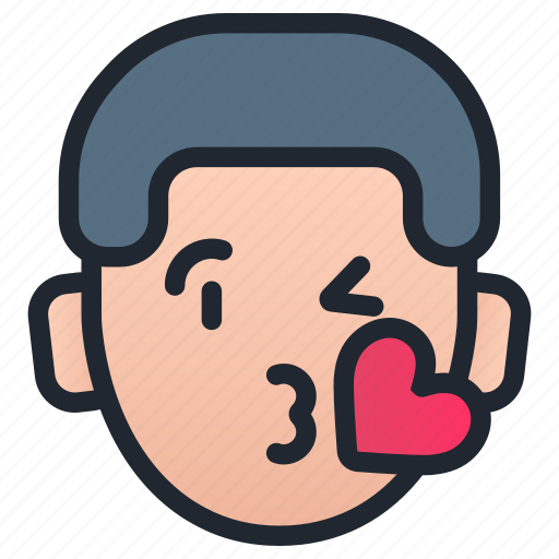 Boy, emoji, smiley, face, emoticon, kissing, kiss icon - Download on Iconfinder