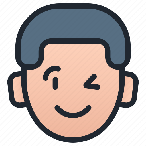 Boy, emoji, smiley, face, emoticon, wink, winking icon - Download on Iconfinder
