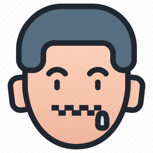Boy, emoji, face, emoticon, zipped, zip, mouth icon - Download on Iconfinder
