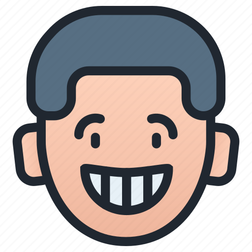 Boy, emoji, smiley, face, smile, laugh, smiling icon - Download on Iconfinder