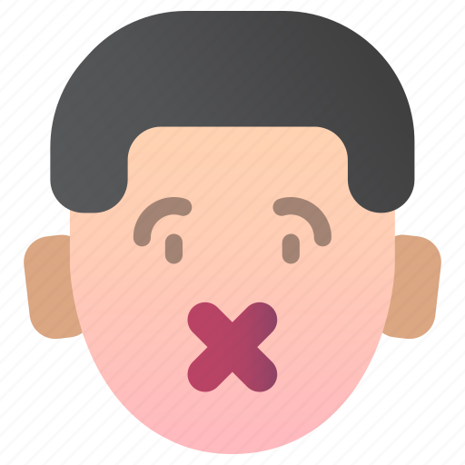 Boy, emoji, face, emoticon, silent, quiet, shut icon - Download on Iconfinder