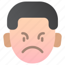 boy, emoji, smiley, face, emoticon, angry, anger, furious
