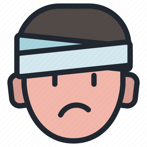 Boy, emoji, smiley, face, emoticon, hurt, head icon - Download on Iconfinder