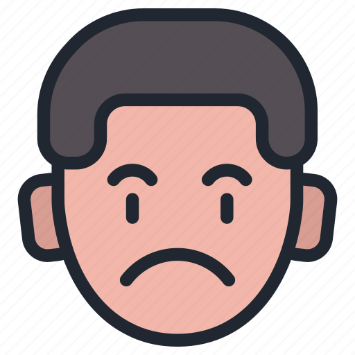 Boy, emoji, smiley, face, emoticon, unhappy, sad icon - Download on Iconfinder