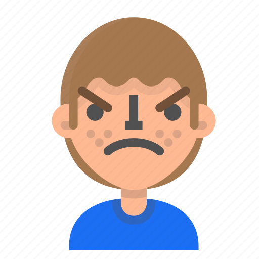 Angry, avatar, emoji, emoticon, face, man, profile icon - Download on Iconfinder