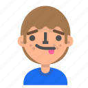 avatar, emoji, emoticon, face, man, profile, tongue