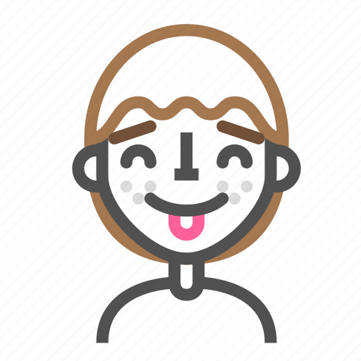Avatar, emoji, emoticon, face, line, man, tongue3 icon - Download on Iconfinder