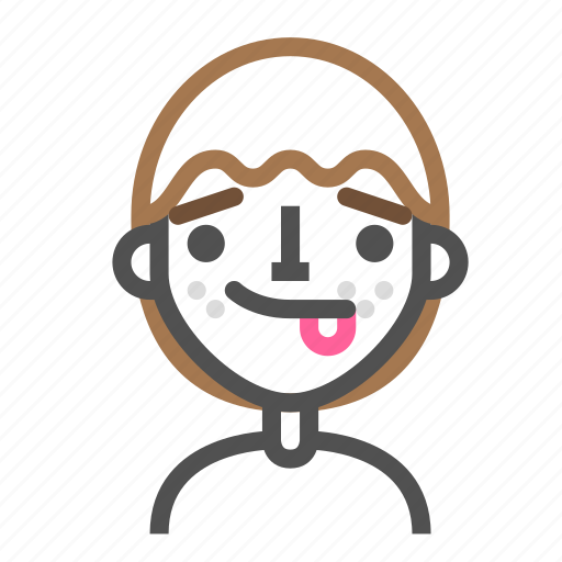 Avatar, emoji, emoticon, face, line, man, tongue icon - Download on Iconfinder
