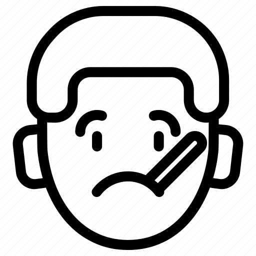 Boy, emoji, smiley, face, emoticon, sick, fever icon - Download on Iconfinder