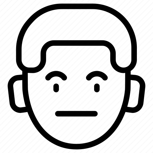 Boy, emoji, smiley, face, emoticon, neutral, no icon - Download on Iconfinder