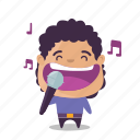 boy, emoji, karaoke, sing