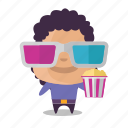 boy, cinema, emoji, movies, popcorn