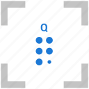 alphabet, braille, letter, q