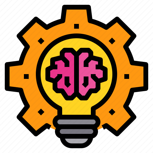 Brain, gear, imagination, inovation, knowledge, light, thinking icon - Download on Iconfinder