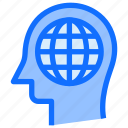 brain, head, global, internet, thinking, world
