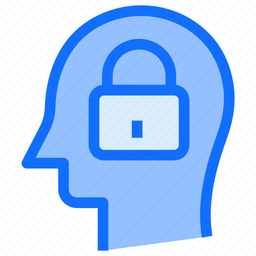 Thinking, brain, logout, lock, head icon - Download on Iconfinder