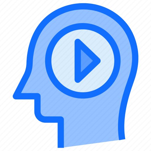 Brain, head, right, thinking, media play, next icon - Download on Iconfinder