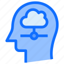 brain, head, network, connection, cloud, thinking