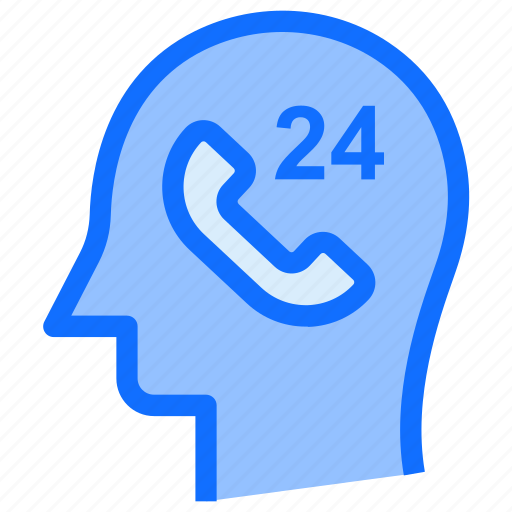 Brain, head, service, thinking, 24 hours, call icon - Download on Iconfinder