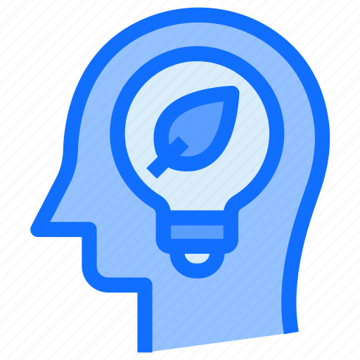 Leaf, brain, thinking, head, bulb icon - Download on Iconfinder