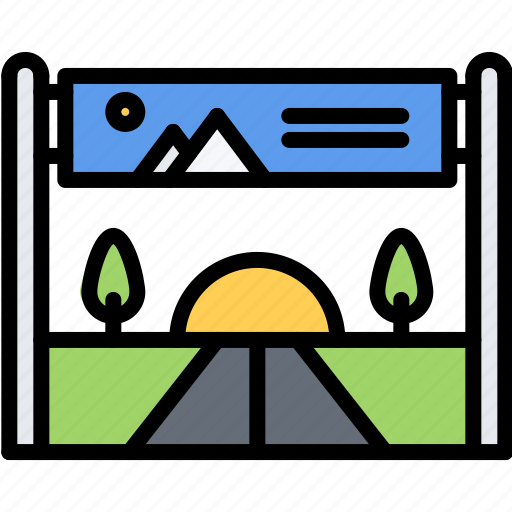 Banner, brand, branding, design, road, typography icon - Download on Iconfinder