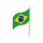 brazil, country, flag, isometric, national, patriotism, wind 