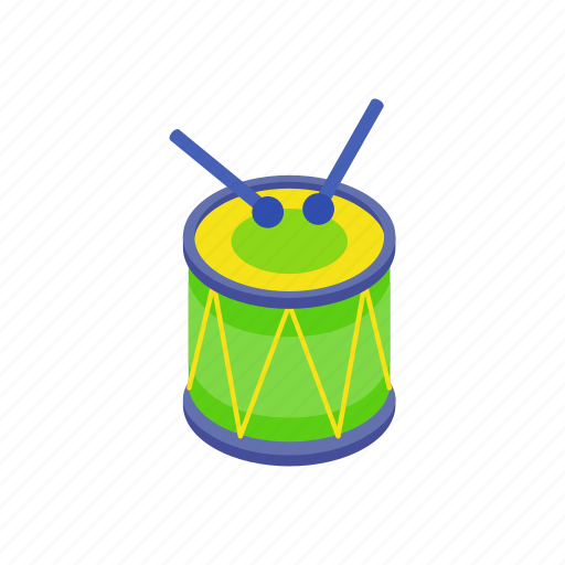 Drum, instrument, isometric, music, musical, percussion, sound icon - Download on Iconfinder