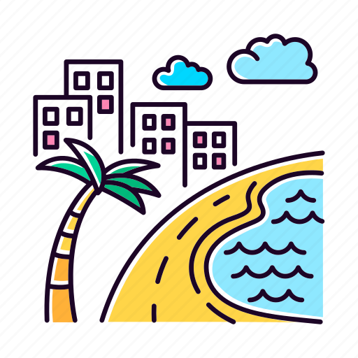 Beach, coast, metropolis, ocean, palm, seascape, seaside icon - Download on Iconfinder