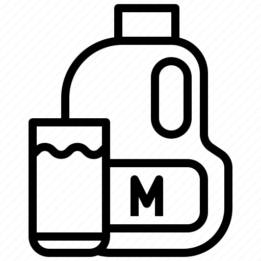 Bottle, drink, food, glass, milk icon - Download on Iconfinder