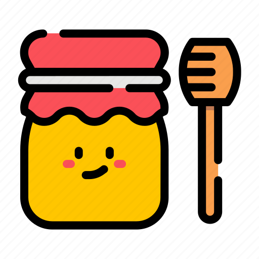 Honey, jar, stick, cute icon - Download on Iconfinder