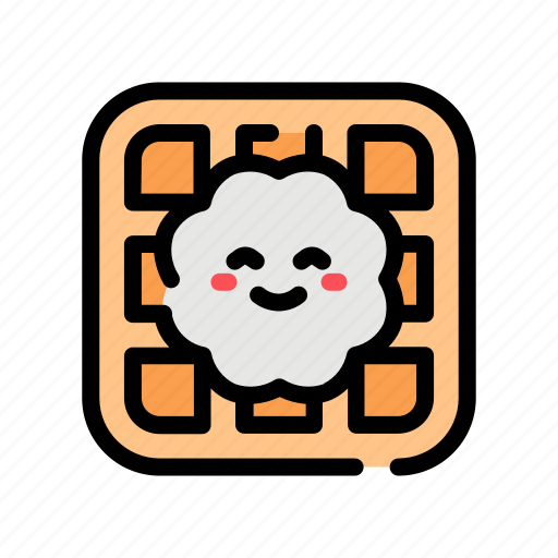 Cream, waffle, cake, cute icon - Download on Iconfinder