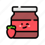 strawberry, jam, jar, cute 