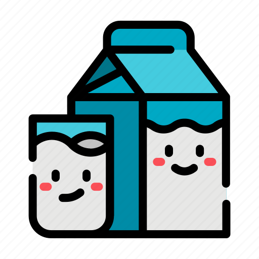 Milk, glass, carton, cute icon - Download on Iconfinder