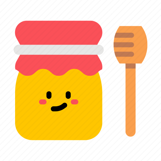 Honey, jar, stick, cute icon - Download on Iconfinder
