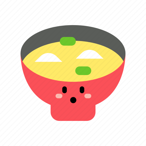 Miso, soup, bowl, cute icon - Download on Iconfinder