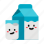 milk, glass, carton, cute 