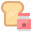 bread, breakfast, toast, yam 