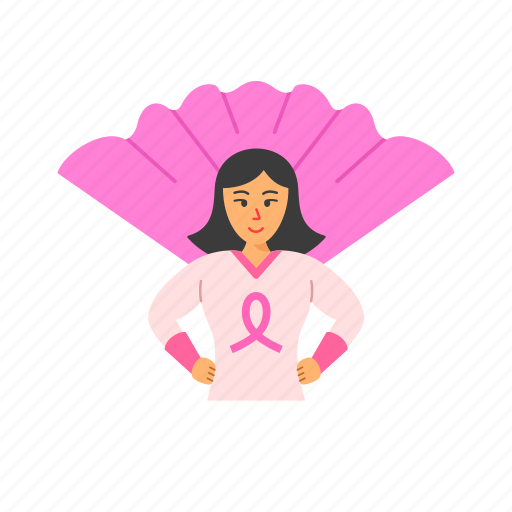 Superhero, breast, cancer, awareness, ribbon icon - Download on Iconfinder