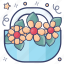 decorative bucket, floral bucket, flower basket, flower bucket, fragrance flower, wedding flower 